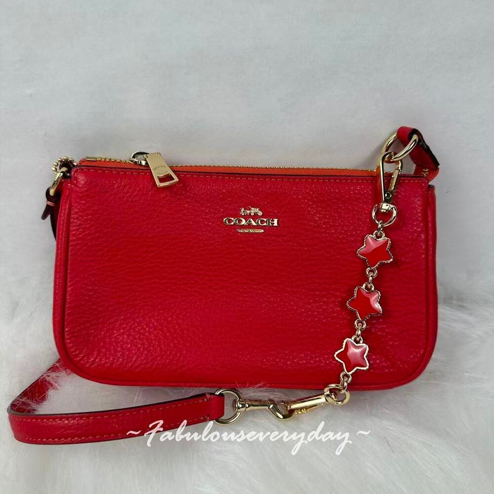 Coach Nolita 19 Shoulder Bag Leather/Gold/Carnation CBQ88 + Extended Chain NWT